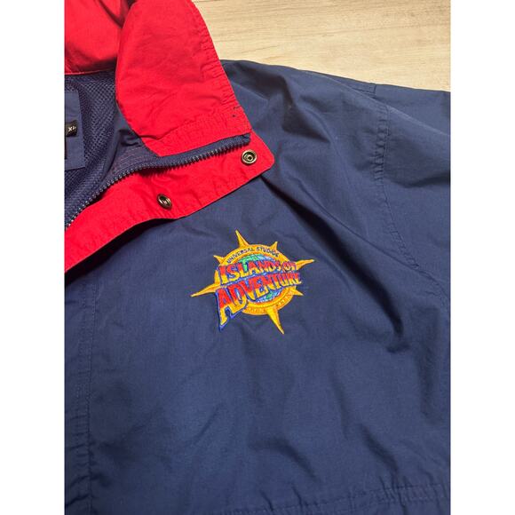Hartwell ViaSport Islands of Adventure Hooded Windbreaker Jacket Navy Red XL - Picture 3 of 7